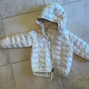 The North Face THERMOBALL - Cream Hooded Puffer Jacket